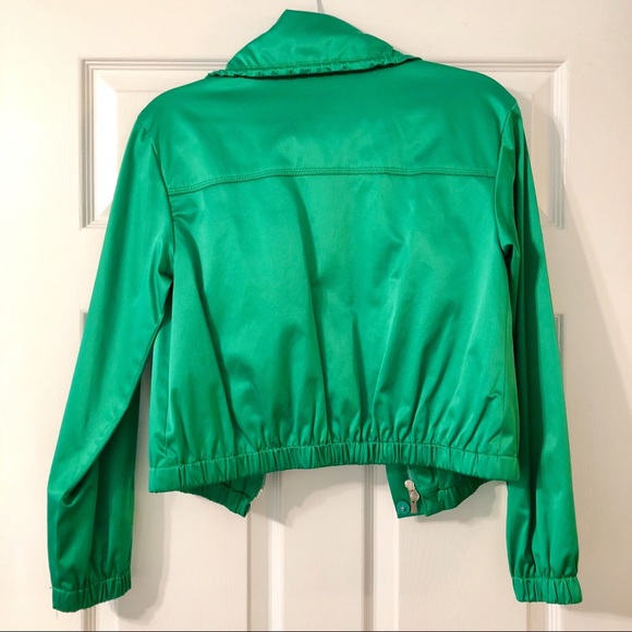 Kenneth Cole Reaction Cropped Green Jacket - Picture 2 of 4